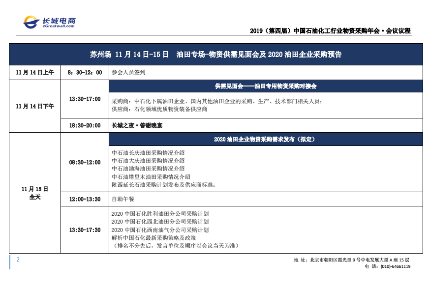 2019（第四屆）中國石油化工行業物資采購年會·會議議程 企業動態 第5張